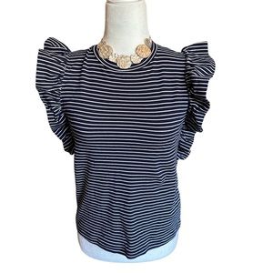 Banana Republic Black and White Striped Blouse